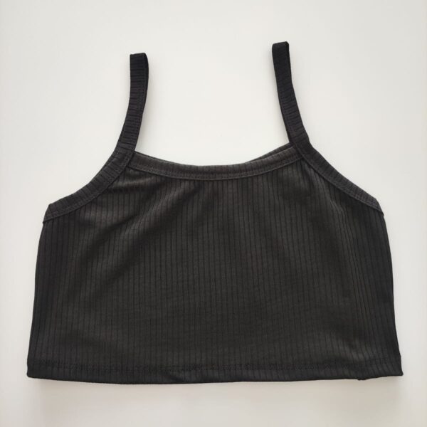 Top Feminino Regata Alcinha Canelado Preto
