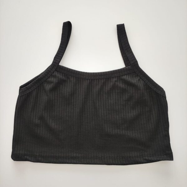 Top Feminino Regata Alcinha Canelado Preto