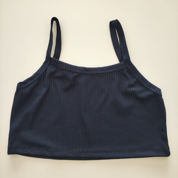 Top Feminino Regata Alcinha Canelado Azul