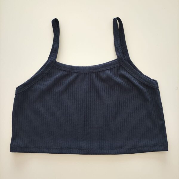 Top Feminino Regata Alcinha Canelado Azul