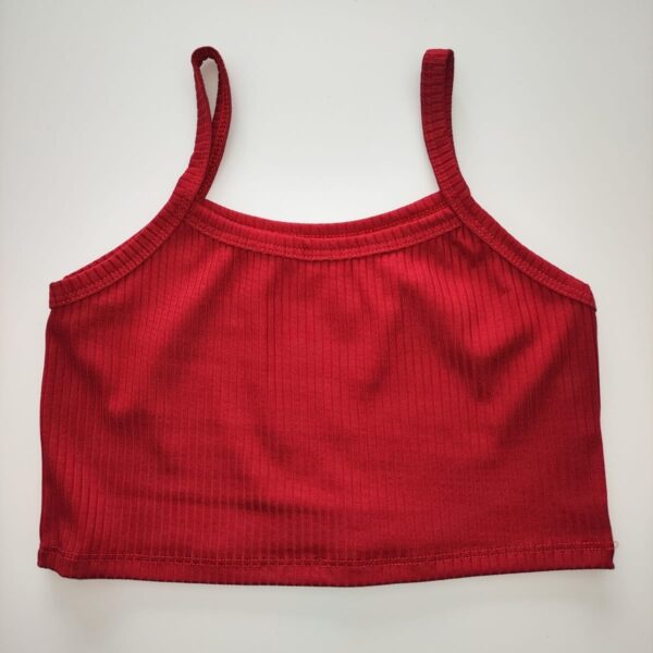 Top Feminino Regata Alcinha Canelado Vermelho