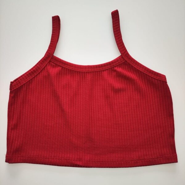 Top Feminino Regata Alcinha Canelado Vermelho