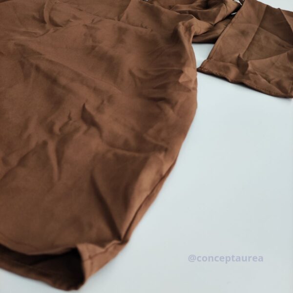 Vestido Marrom Tecido Alfaiataria Lançamento Concept Áurea