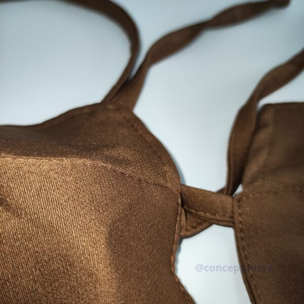 Vestido Marrom Tecido Alfaiataria Lançamento Concept Áurea