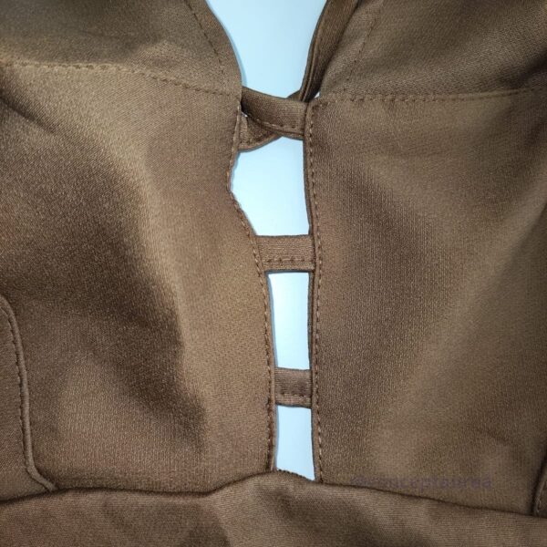 Vestido Marrom Tecido Alfaiataria Lançamento Concept Áurea