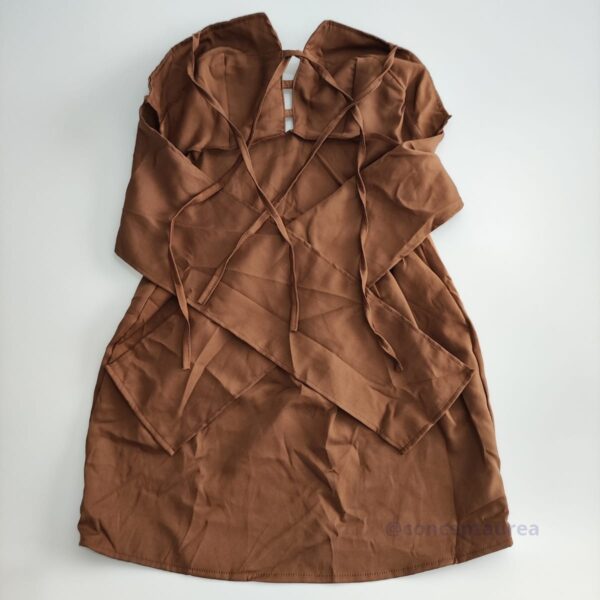 Vestido Marrom Tecido Alfaiataria Lançamento Concept Áurea