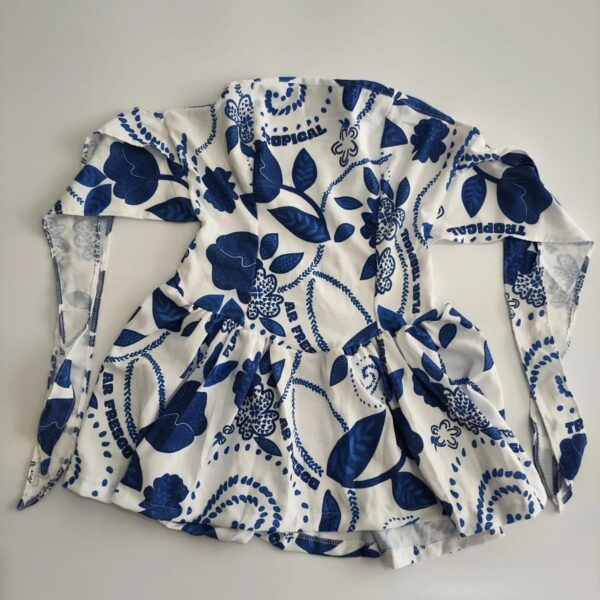 Vestido Estampado Azul Escuro Tecido Crepe Duna Concept Áurea