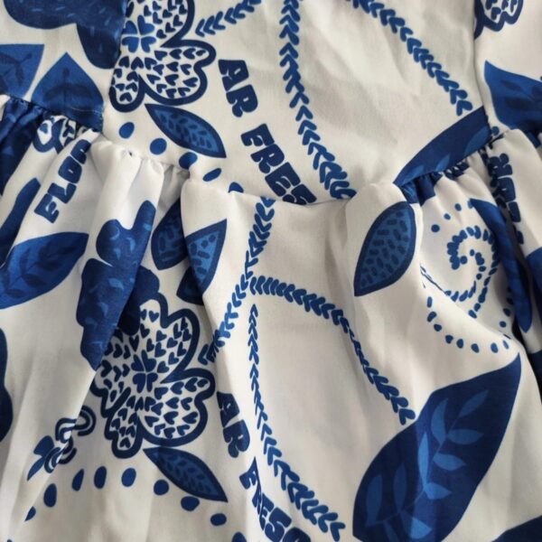 Vestido Estampado Azul Escuro Tecido Crepe Duna Concept Áurea