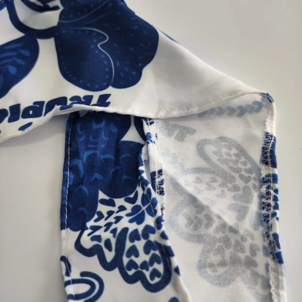 Vestido Estampado Azul Escuro Tecido Crepe Duna Concept Áurea