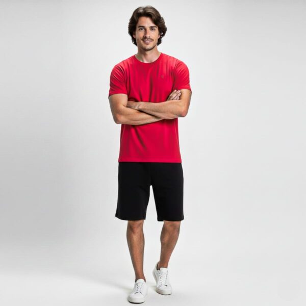 Camiseta Masculina Algodão Meia Malha Premium Vermelha Concept Áurea