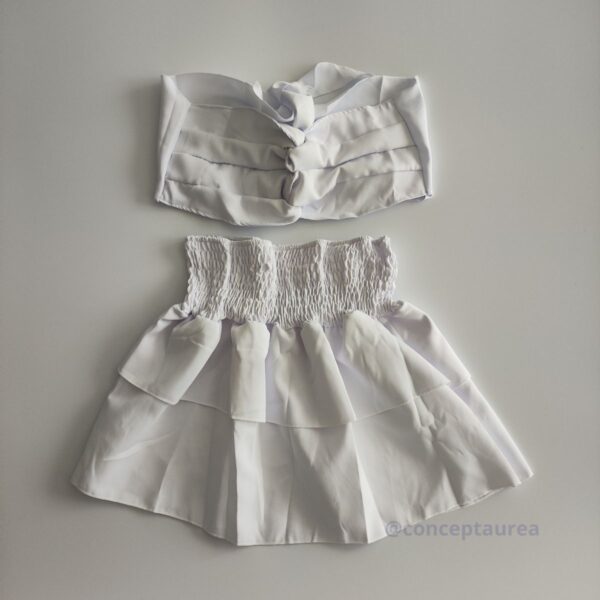 Conjunto Branco Tecido Crepe Duna