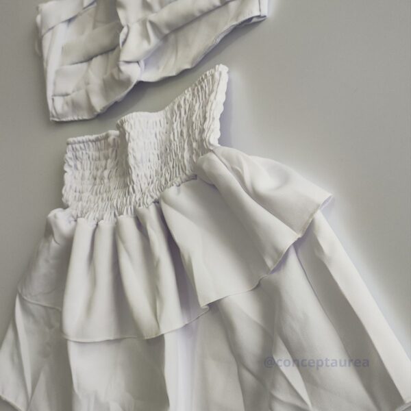 Conjunto Branco Tecido Crepe Duna