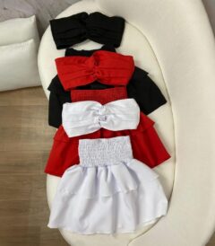 Conjunto Branco Tecido Crepe Duna