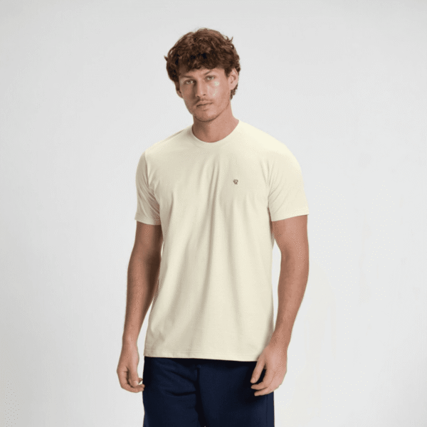 Camiseta Masculina Algodão Meia Malha Premium Marfim Concept Áurea