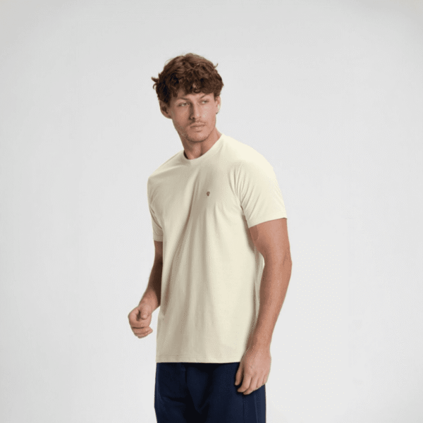 Camiseta Masculina Algodão Meia Malha Premium Marfim Concept Áurea