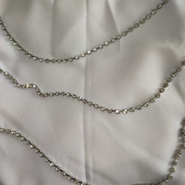 Vestido Alfaiataria Branco Com Strass Concept Áurea