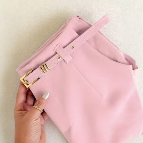 Short Alfaiataria Feminino Zaara Cintura Alta Com Zíper Lateral