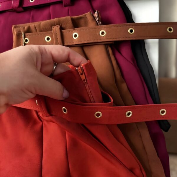 Short Alfaiataria Feminino Com Cinto Forrado