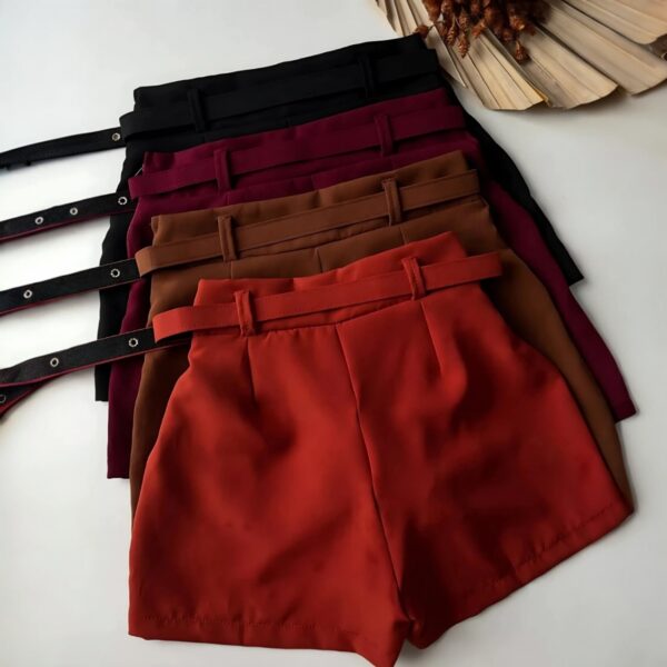 Short Alfaiataria Feminino Com Cinto Forrado