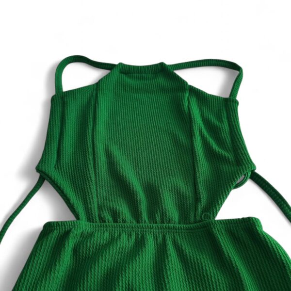 Vestido Caribe Costas nua Curto Verde Concept Áurea