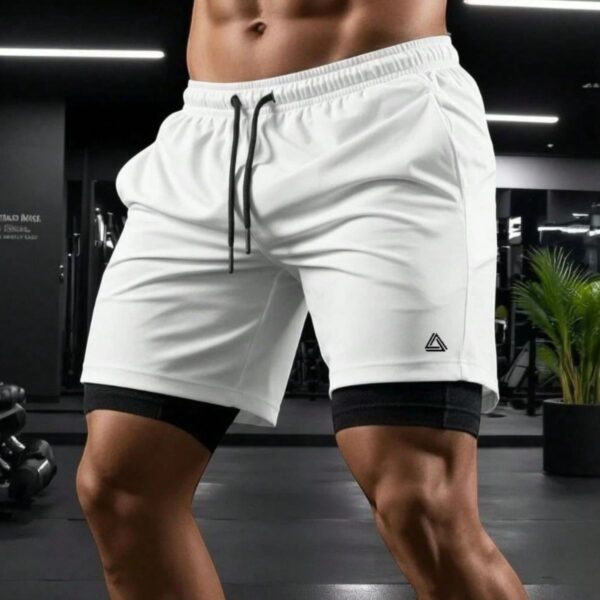 Short Duplo Masculino Academia 2 em 1