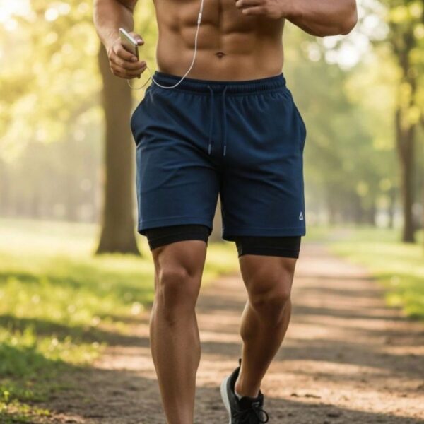 Short Duplo Masculino Academia 2 em 1