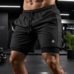 Short Duplo Masculino Academia 2 em 1