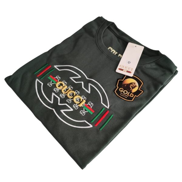 Camiseta Premium Malha Egípcia Gucci Verde Concept Áurea