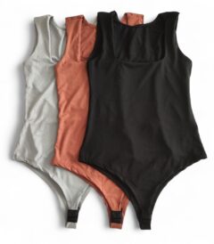 Body Feminino Decote Quadrado Suplex Concept Áurea
